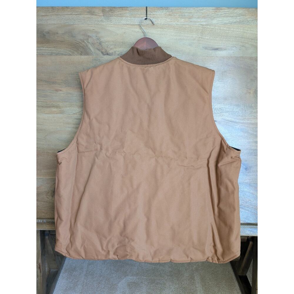 NWT Carhartt Vest Men's 3XL Brown Iconic V01 Firm Duck Relaxed Fit Sleeveless - Picture 2 of 5